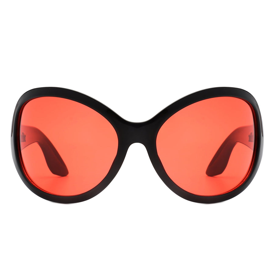 Quinlan - Oversized Round Wrap-Around Sunglasses- 6 Colors