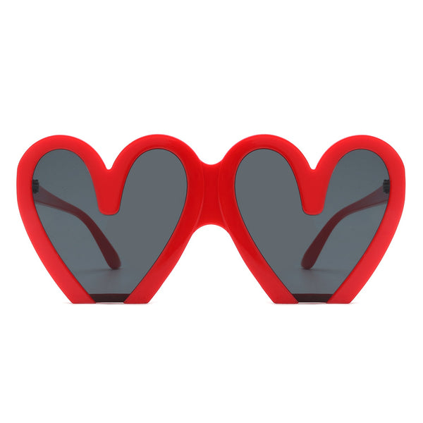 Skylette - Heart Shaped Oversized Party Fashion Sunglasses