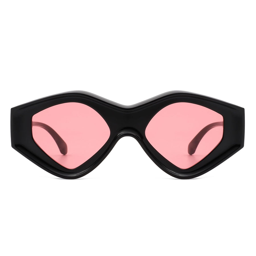 Rosedawn - Futuristic Square Retro Chunky Irregular Geometric Sunglasses- 6 Colors