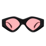 Rosedawn - Futuristic Square Retro Chunky Irregular Geometric Sunglasses- 6 Colors