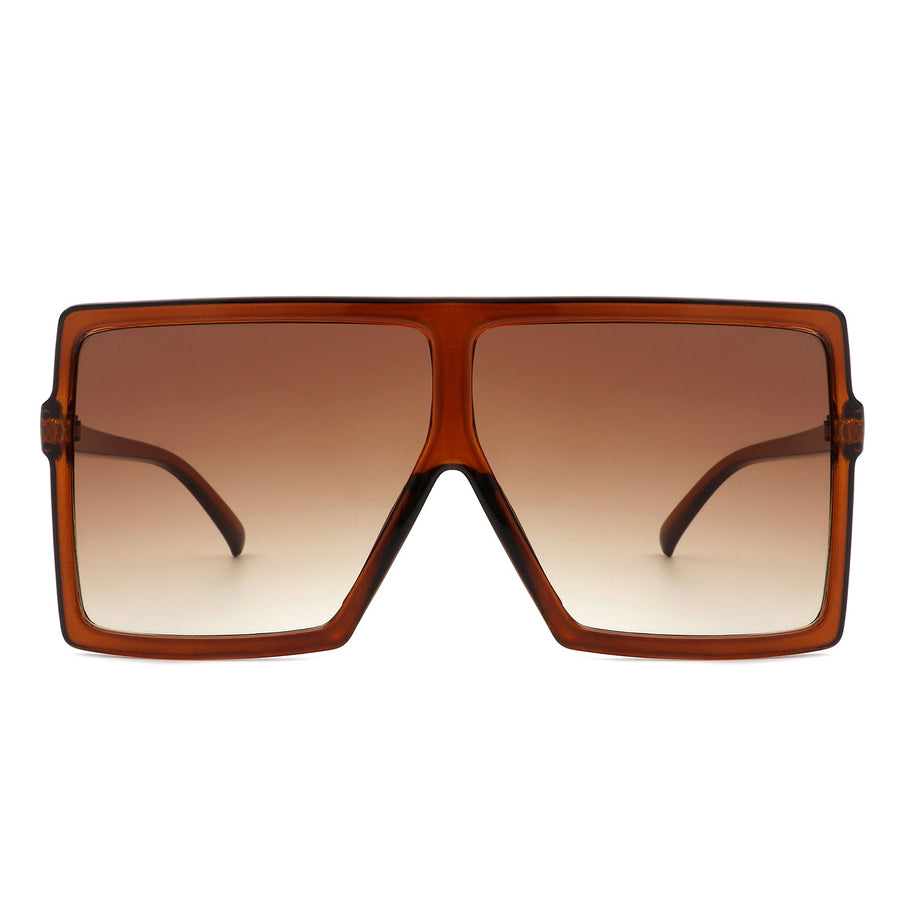 Zenithia - Square Oversized Flat Top Sunglasses- 9 Colors