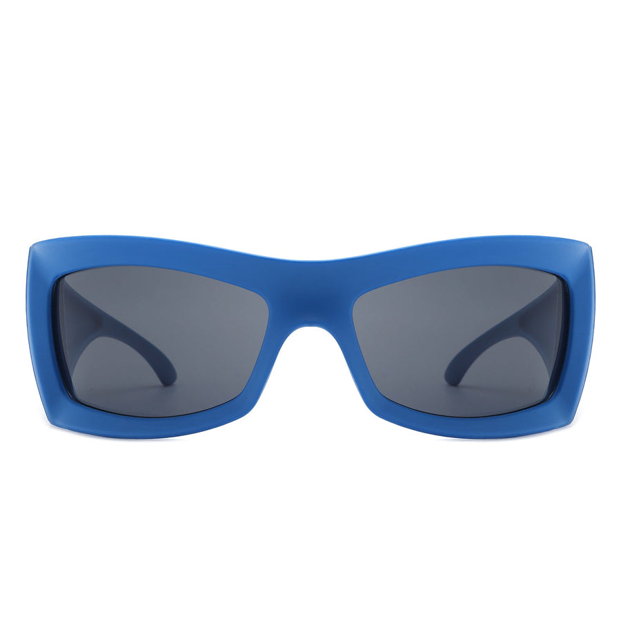Skytalon Retro Square Chunky Wrap-Around Sunglasses- 6 Colors
