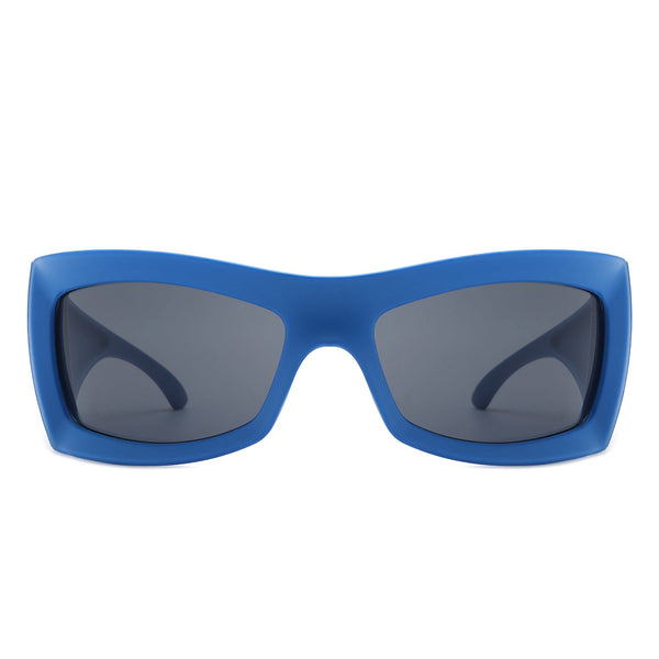 Skytalon - Retro Square Chunky Wrap Around Sunglasses