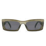 Illumyne - Retro Narrow Rectangle Flat Top Slim Sunglasses- 6 Colors