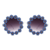 Ysabelia - Round Daisy Flower Shape Circle Sunglasses- 7 Colors