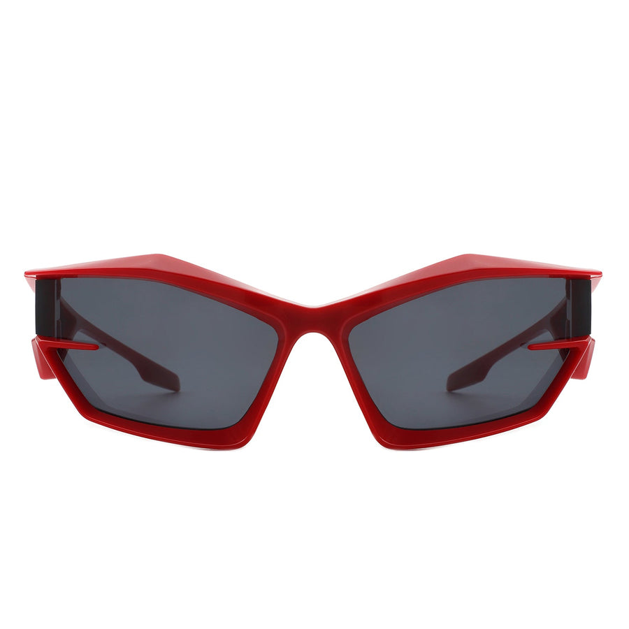Pollich Futuristic Rectangle Geometric Chunky Square Sunglasses- 6 Colors