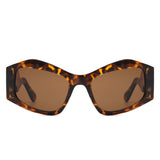 Shimmerz Oversized Square Irregular Wavy Temple Sunglasses- 7 Colors