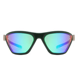 Luminize - Square Mirrored Wrap Around Sport Sunglasses