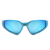 Dazzling - Retro Rectangle Wrap Around Fashion Sunglasses