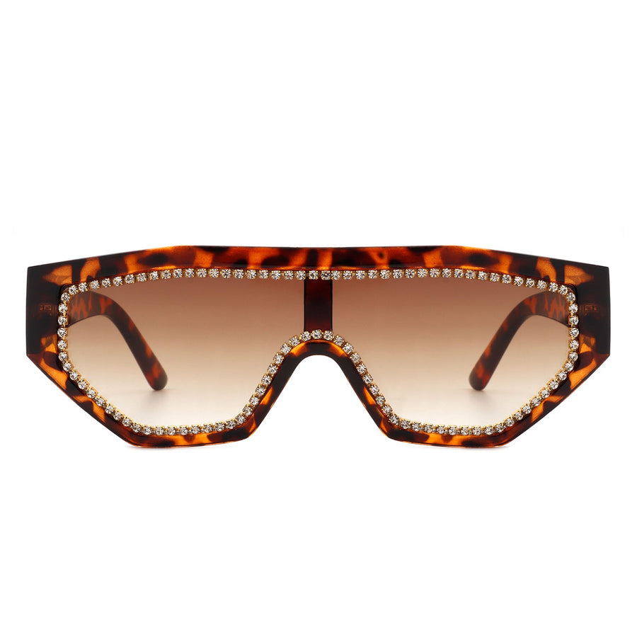 Goldleaf - Geometric Glitter Square Fashion Women Sunglasses