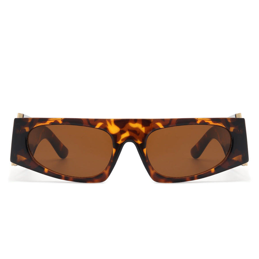 Starisle - Rectangle Chic Oval Lens Slim Sunglasses- 7 Colors