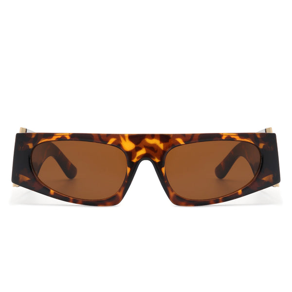 Starisle - Rectangle Chic Oval Lens Slim Fashion Sunglasses