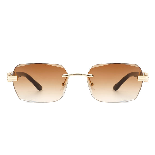 Hailstorm - Rectangle Retro Rimless Tinted Frameless Fashion Square Sunglasses