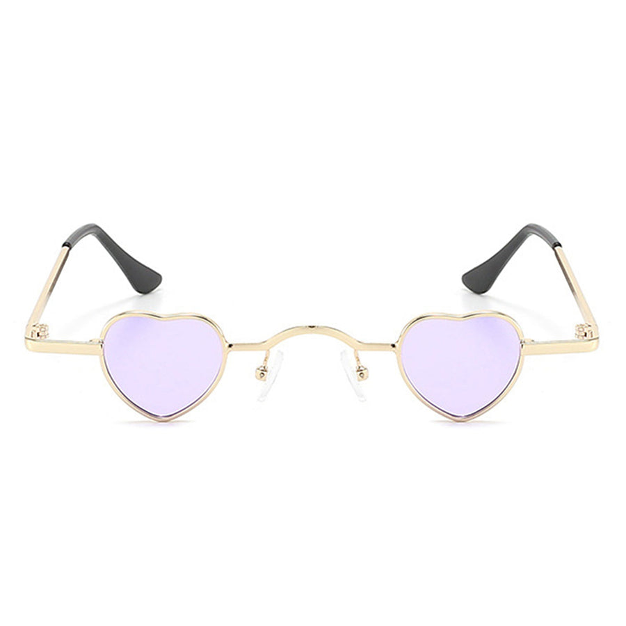 Zyral Metal Heart Shaped Tinted Mini Color Pop Sunglasses- 6 Colors
