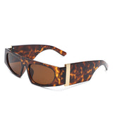 Starisle - Rectangle Chic Oval Lens Slim Sunglasses- 7 Colors