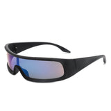 Orion - Futuristic Wrap-Around Rectangle Shield Sunglasses- 8 Colors