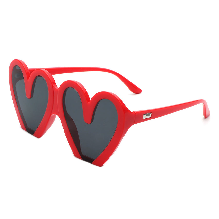 Skylette Heart Shaped Oversized Sunglasses- 7 Colors
