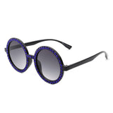 Dreamwey Round Oversized Rhinestone Fashion Sunglasses- 6 Colors
