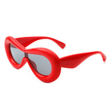 Argo - Oversized Y2K Inflated Frame One Piece Lens Sunglasses- 6 Colors
