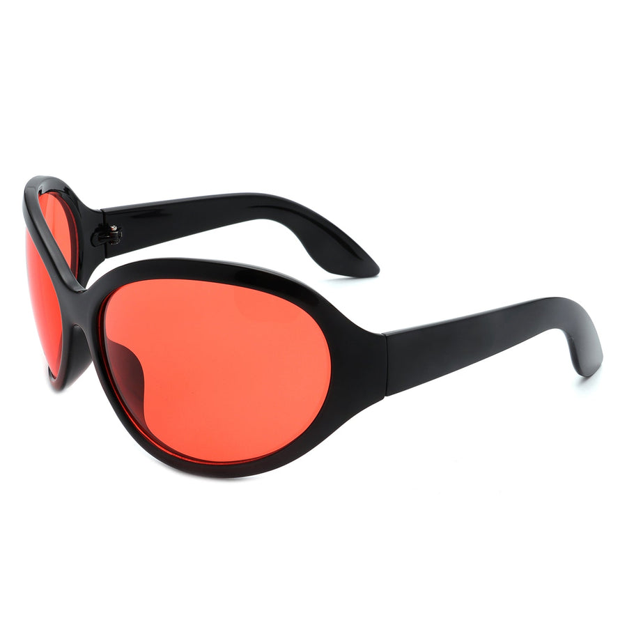 Quinlan - Oversized Round Wrap-Around Sunglasses- 6 Colors