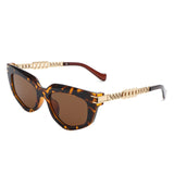 Skylight Chic Chain Link Design Cat-Eye Sunglasses- 7 Colors