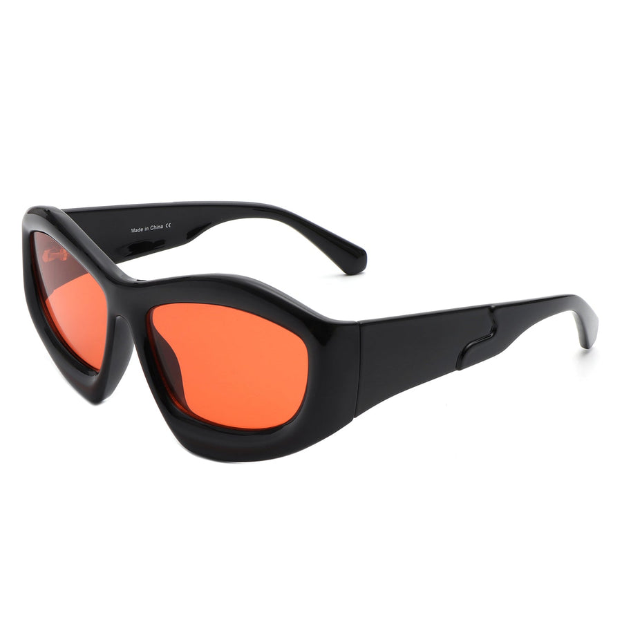 Xaron - Geometric Square Tinted Oversized Chunky Sunglasses- 5 Colors