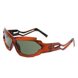 Moonhaze - Futuristic Rectangle Sport Wrap Around Sunglasses- 6 Colors