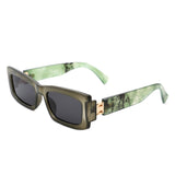 Illumyne - Retro Narrow Rectangle Flat Top Slim Sunglasses- 6 Colors
