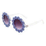 Ysabelia - Round Daisy Flower Shape Circle Sunglasses- 7 Colors