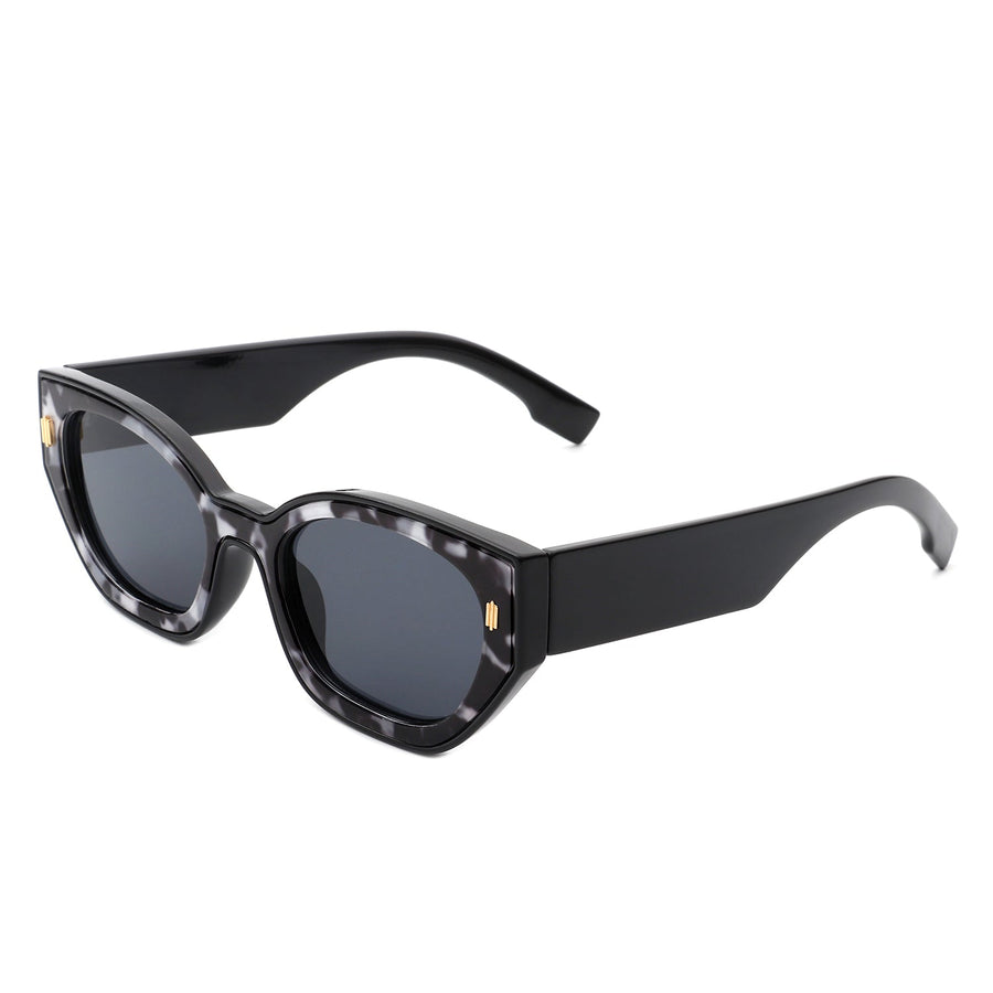 Dawnmist - Geometric Retro Round Irregular Narrow Cat-Eye Sunglasses- 6 Colors