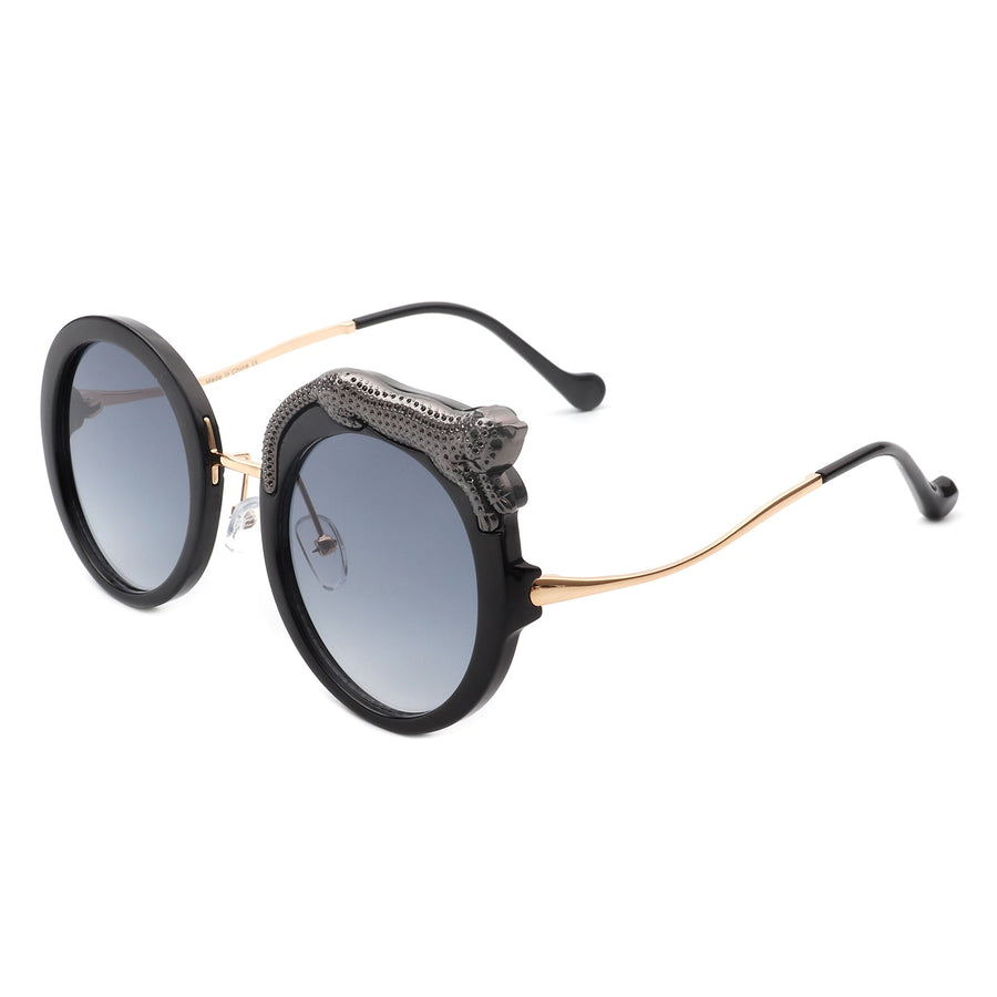 Yellowze Oversized Round Leopard Frame Sunglasses- 6 Colors