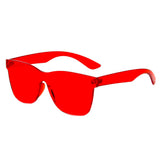 LEMOORE | Retro Flat Lens Candy Color Square Rimless Sunglasses- 5 Colors