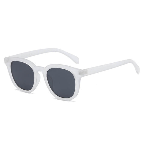 IVINS | Round Horn Rimmed Fashion Sunglasses- White