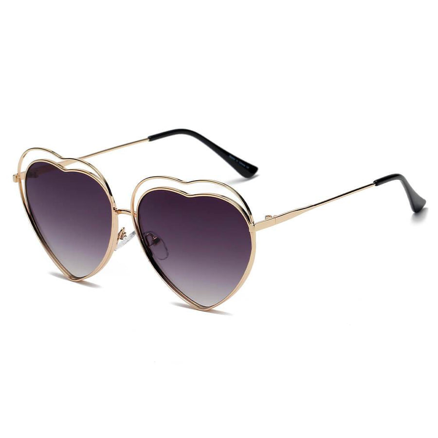 MESA | Metal Halo Wire Art Heart Shape Color Lens Sunglasses- 5 Colors
