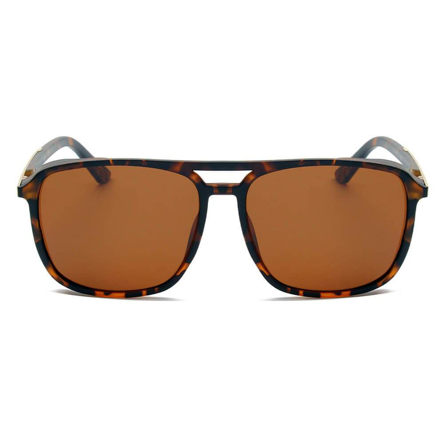 NAPA | Retro Vintage Flat Brow Bar Polarized Square Fashion Sunglasses