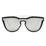 AIEA | Unisex Fashion Brow-Bar Single Flat Lens Round Sunglasses Circle