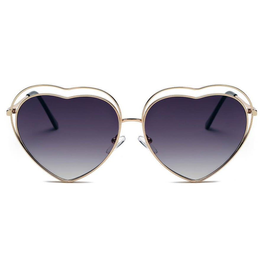 MESA | Metal Halo Wire Art Heart Shape Color Lens Sunglasses- 5 Colors