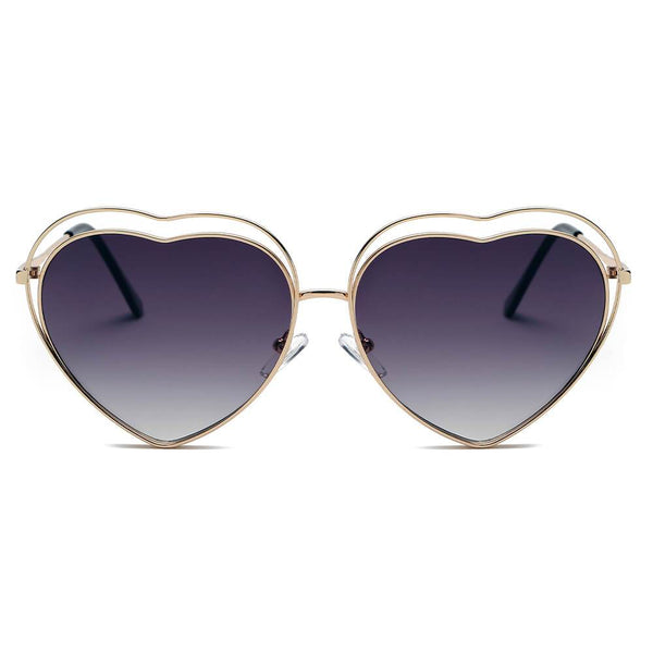 MESA | Women Metal Halo Wire Art Heart Shape Color Lens Sunglasses