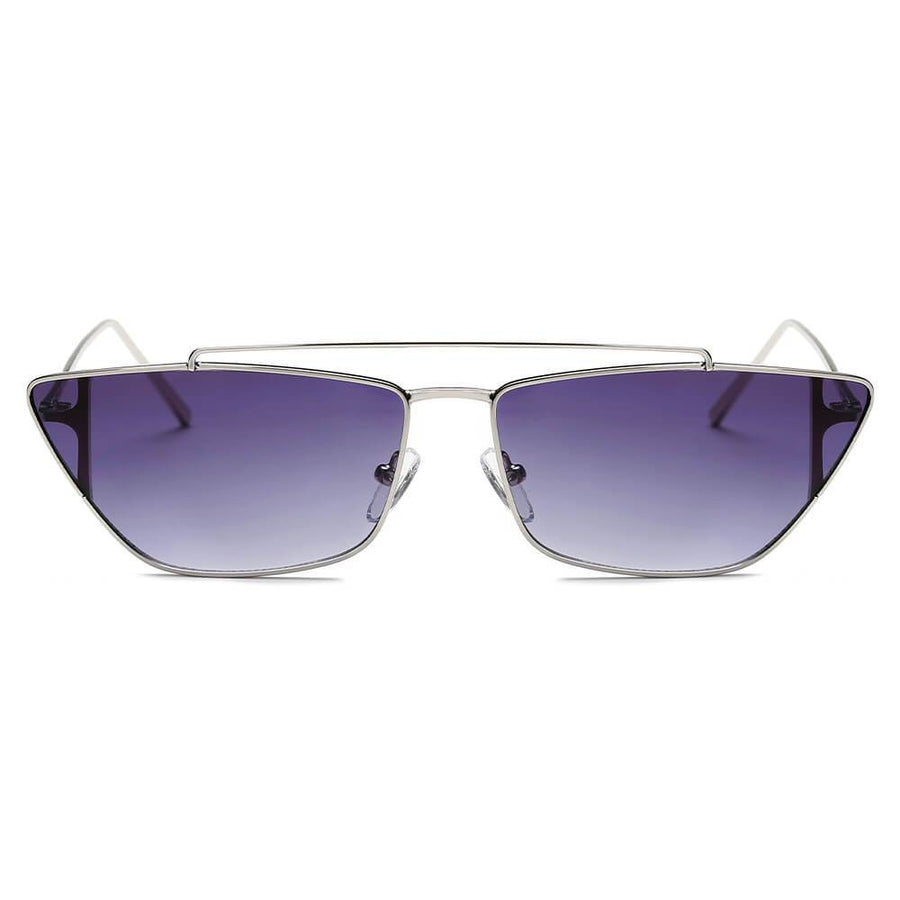 ESTEVAN Metal Retro Flat Lens Rectangular Sunglasses- 4 Colors