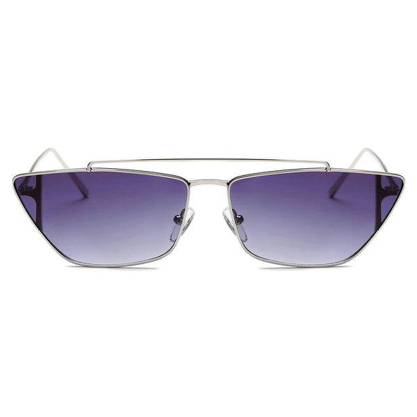 ESTEVAN | Women Metal Retro Flat Lens Rectangular Sunglasses