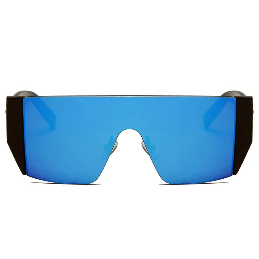 MABLETON | Women Retro Flat Top Lens Square Shield Wrap Around Sunglasses