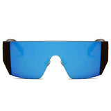 MABLETON | Women Retro Flat Top Lens Square Shield Wrap Around Sunglasses