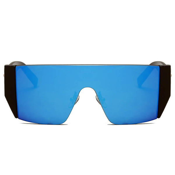 MABLETON | Women Retro Flat Top Lens Square Shield Wrap Around Sunglasses