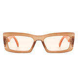 Illumyne - Retro Narrow Rectangle Flat Top Slim Sunglasses- 6 Colors