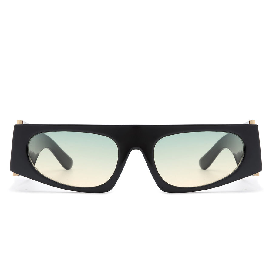 Starisle - Rectangle Chic Oval Lens Slim Sunglasses- 7 Colors