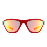 Luminize - Square Mirrored Wrap Around Sport Sunglasses