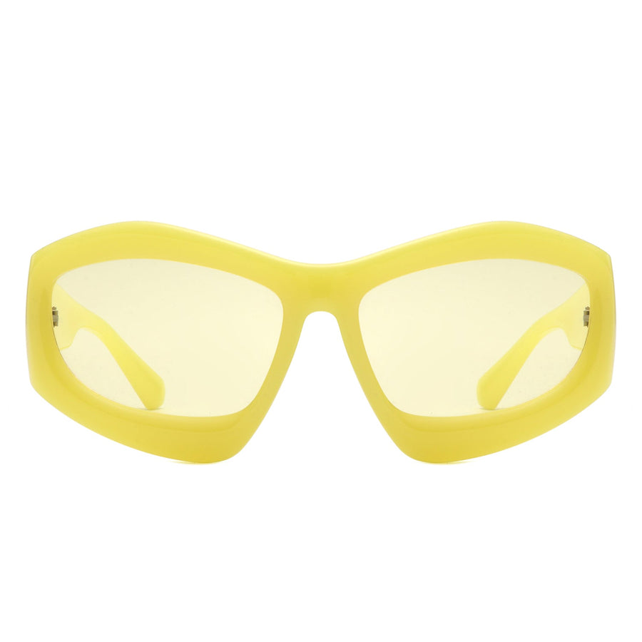 Xaron - Geometric Square Tinted Oversized Chunky Sunglasses- 5 Colors