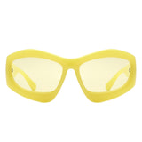 Xaron - Geometric Square Tinted Oversized Chunky Sunglasses- 5 Colors