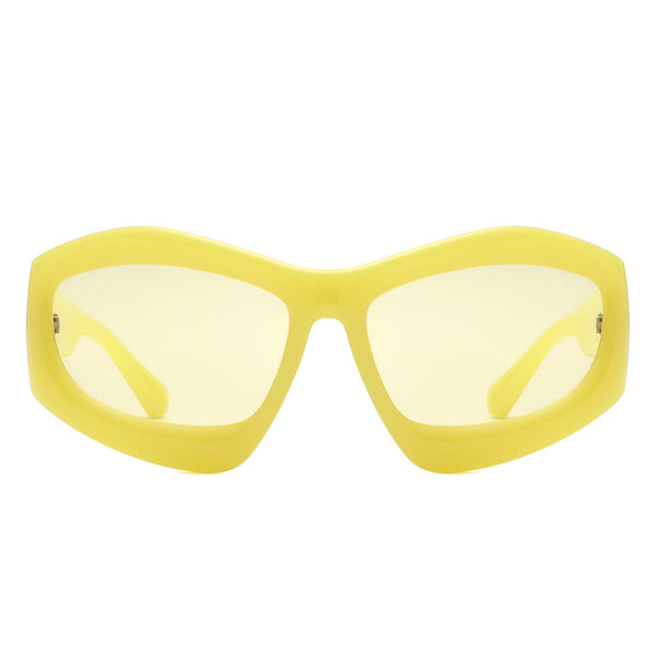 Xaron - Geometric Square Tinted Oversize Chunky Fashion Sunglasses