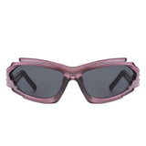 Moonhaze - Futuristic Rectangle Sport Wrap Around Sunglasses- 6 Colors